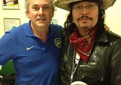 Leigh with Adam Ant at the Islington shoot